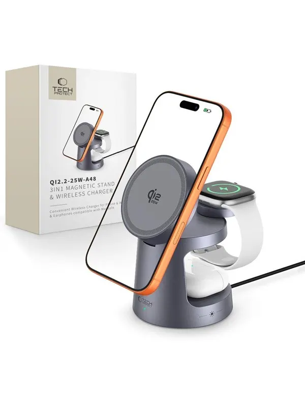 Tech-Protect Wireless charger QI2.2-25W-A48 3in1 magnetic - navy blue