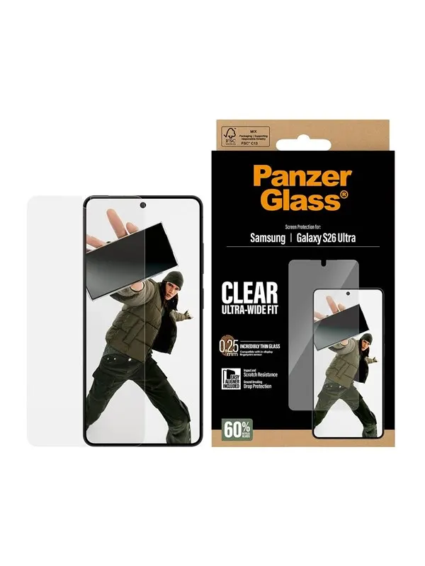 PanzerGlass Screen Protector Samsung Galaxy S26 Ultra | Ultra-Wide Fit w. EasyAligner