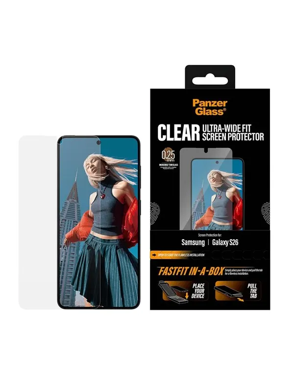 PanzerGlass Screen Protector Samsung Galaxy S26 | Ultra-Wide Fit w. FASTFIT IN-A-BOX