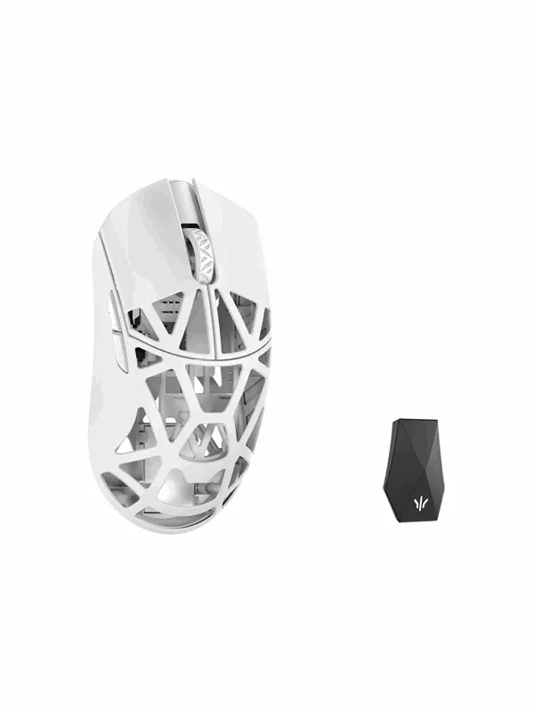WLMouse Beast X Max (Solid Side + Omron) / Wireless 8K / Magnesium - Gamingmus - Optic - 5 knappar - Vit
