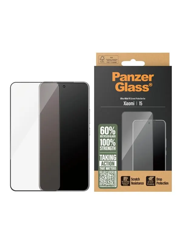 PanzerGlass Screen Protector Xiaomi 15 | Ultra-Wide Fit