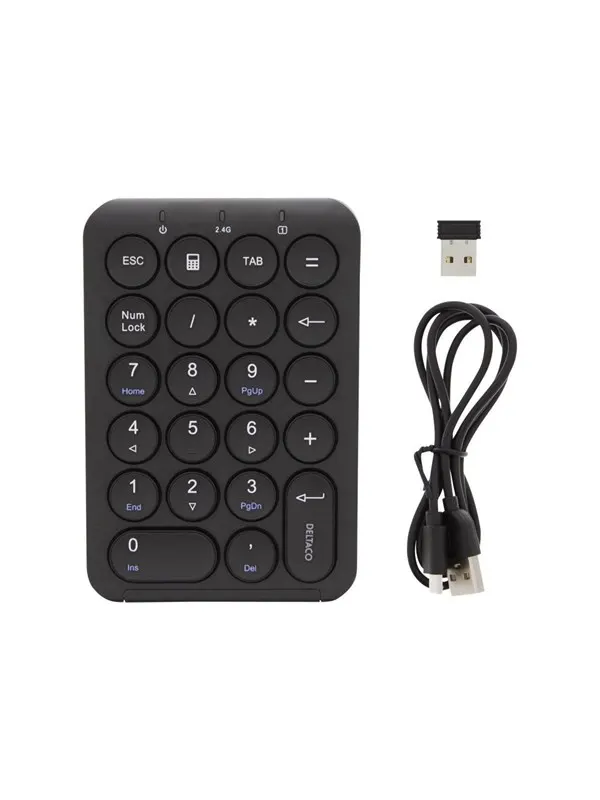 Deltaco Wireless Numbered Keypad Black - Numpad - Svart