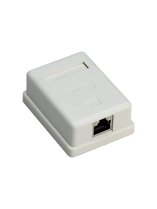 Pro 1-port RJ45 surface mount installation box CAT 6 STP white