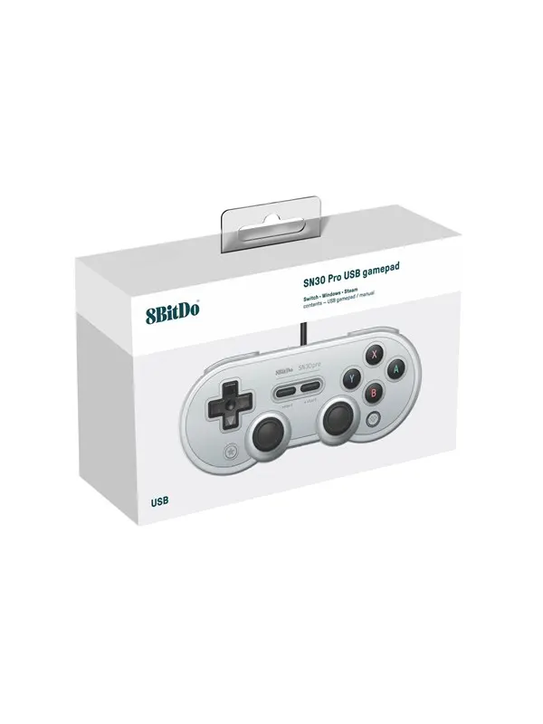 8BitDo SN30 Pro USB Gamepad Gray Edition - Wired Controller - Nintendo Switch