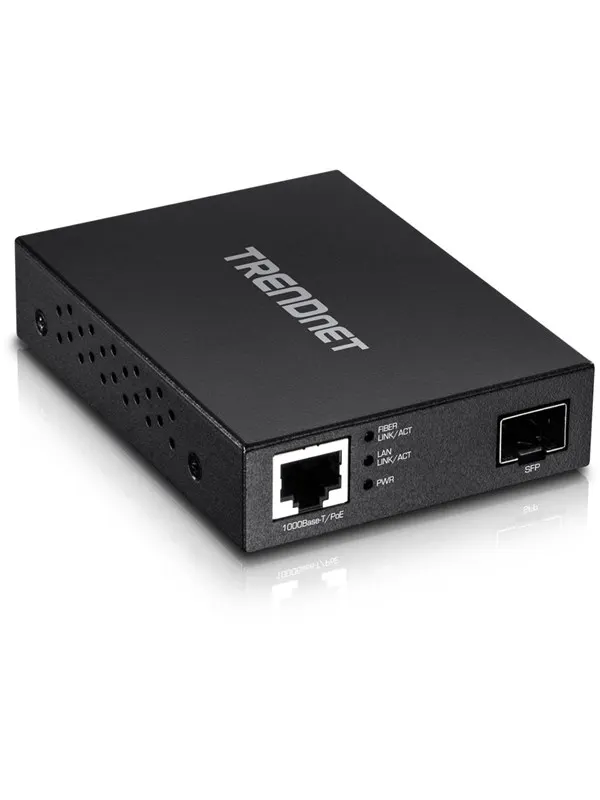 TRENDnet TFC-PGSFP Gigabit PoE PD SFP Fiber Media Converter
