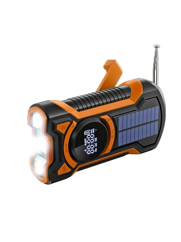 Just in Case 5000mAh Emergency Radio with Solar - Black/Orange - 5000 mAh