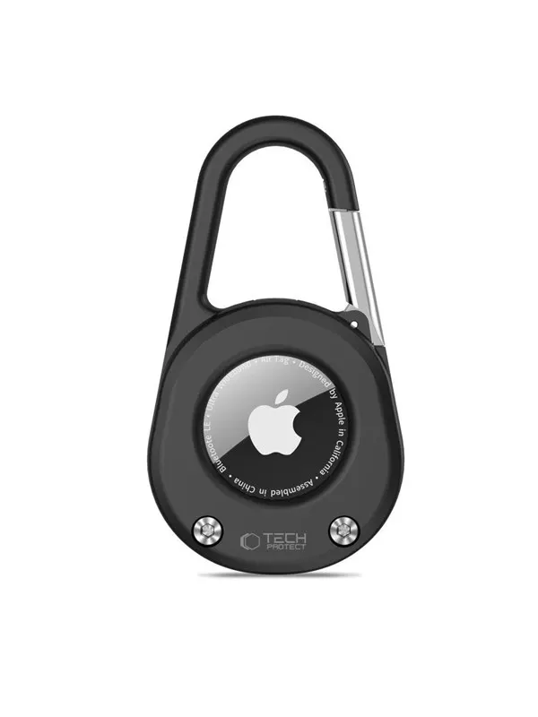 Tech-Protect Slidelock Carabiner Keychain Case for Apple AirTag 1/2 - Black