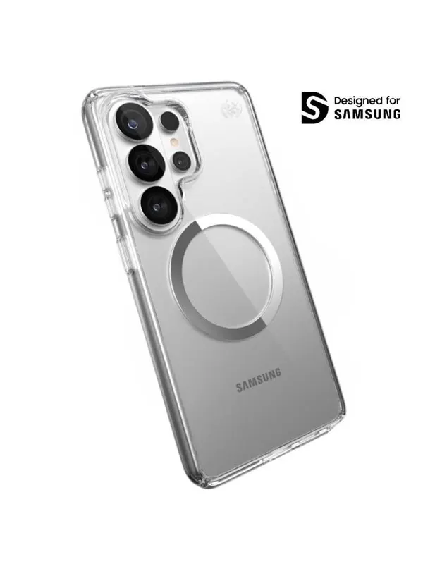 Speck Presidio Perfect-Clear Magnet - Samsung Galaxy S26 Ultra MagSafe Case - Clear/Clear/Silver