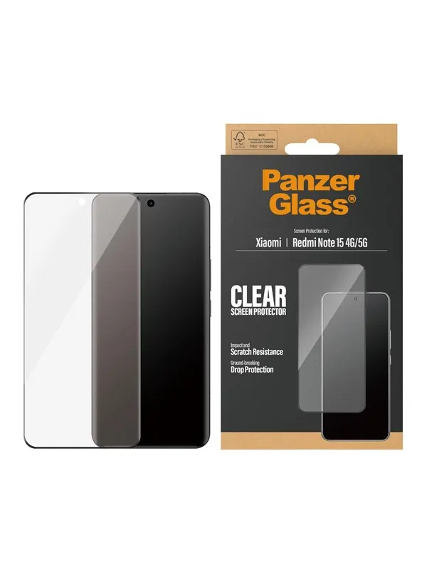 PanzerGlass Screen Protector Xiaomi Redmi Note 15 4G | 5G | Ultra-Wide Fit