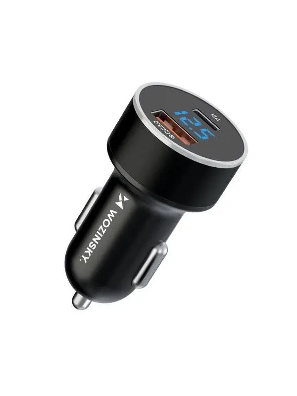 Wozinsky WDCCAC USB-C USB-A 36W Car Charger - Black