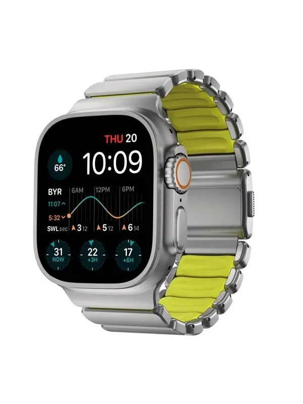 Nomad Stratos Band - 49mm | Natural Titanium | Volt FKM