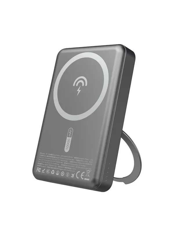 Dudao K28 10000mAh PD 22.5W MagSafe Powerbank with Metal Case and Ring Stand - Gray - 10000 mAh
