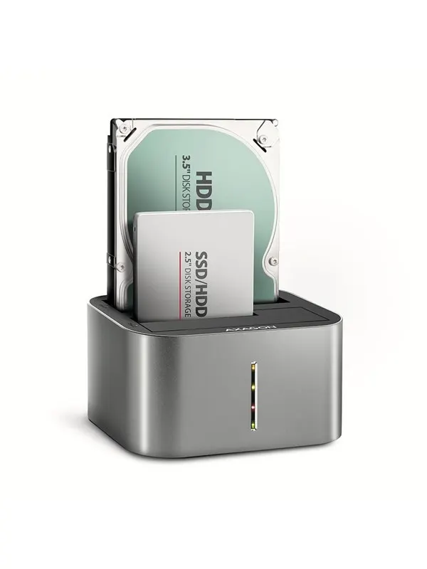 AXAGON Superpeed USB-C Dual HDD/SSD-docka med klonfunktion