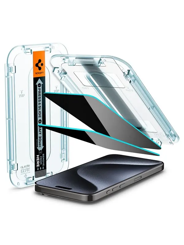 Spigen Glass tR EZ Fit HD Privacy 1 Pack - iPhone 15 Pro