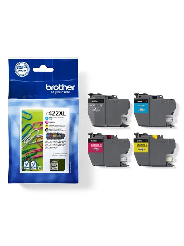 Brother LC 422XL Ink (Black Yellow Cyan Magenta) 4-Pack
