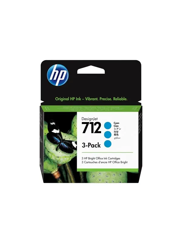 HP 712 / 3ED77A 3-Pack Cyan Ink