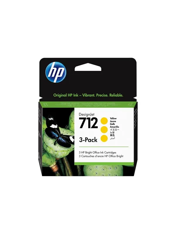 HP 712 / 3ED79A 3-Pack Yellow Ink