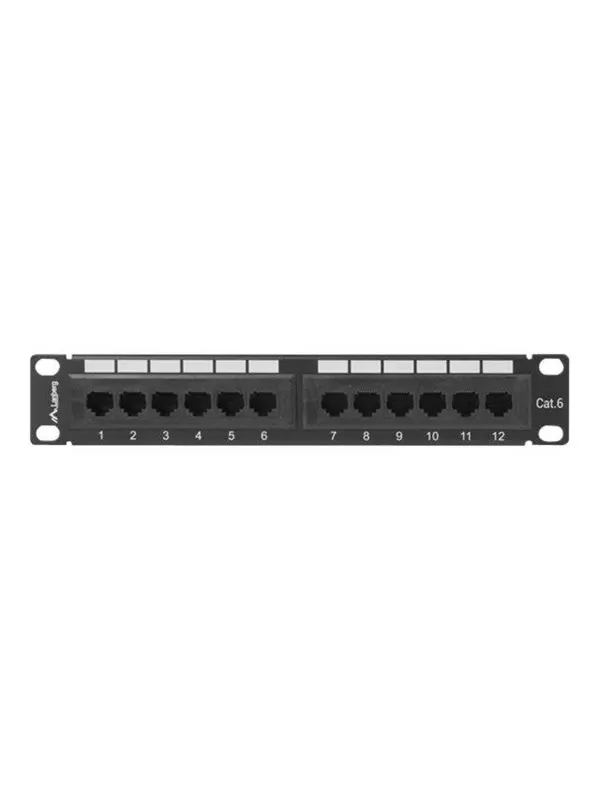 Lanberg PPU6-9012-B 12-Port Patch Panel 1U 10" Cat.6 UTP Black