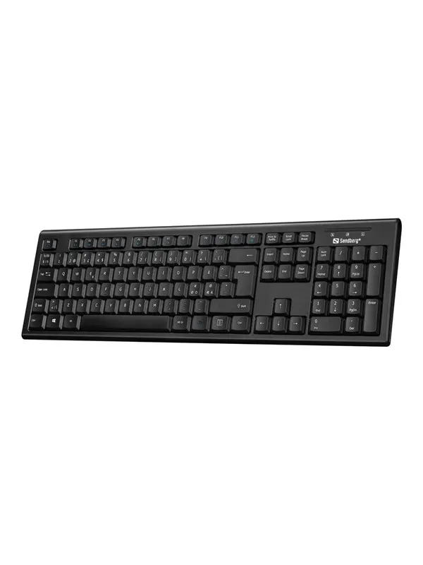 Sandberg USB Wired Office Keyboard - Tangentbord - Nordisk - Svart