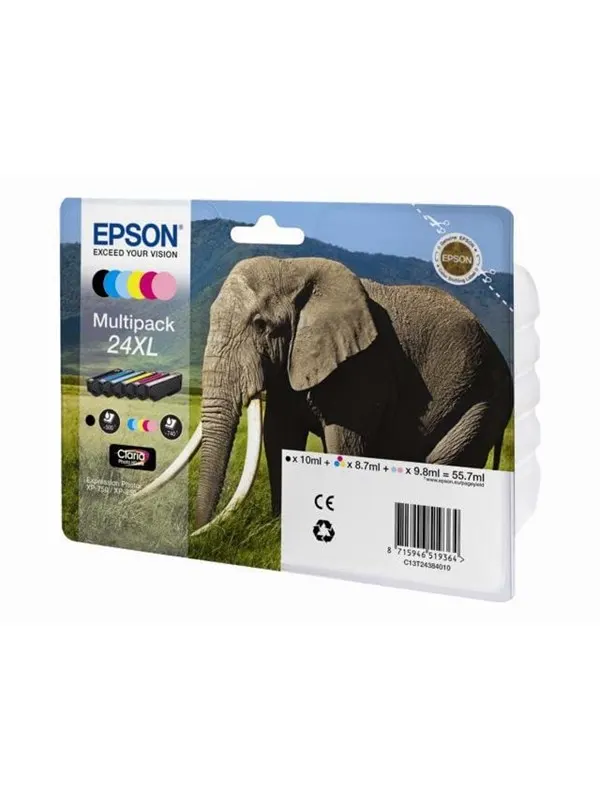 Epson 24XL High Capacity 6-Pack (Black Yellow Cyan Magenta Light-Magenta Light-Cyan) Ink - Bläckpatron Färg (cyan, magenta, gul, ljus cyan, ljus magenta)