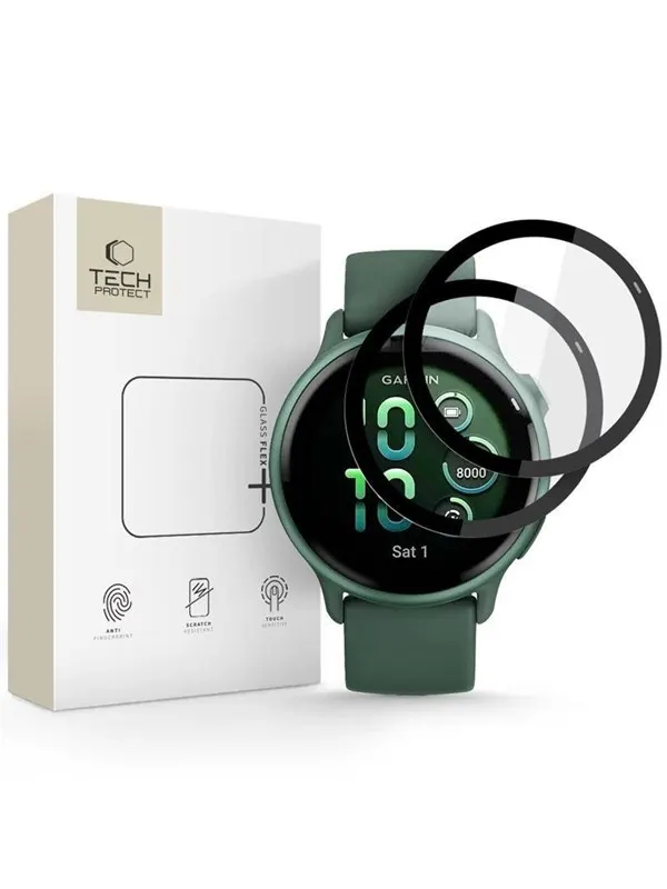 Tech-Protect Glass Flex+ 2-pack Hybrid Glass for Garmin Vivoactive 6 - Black