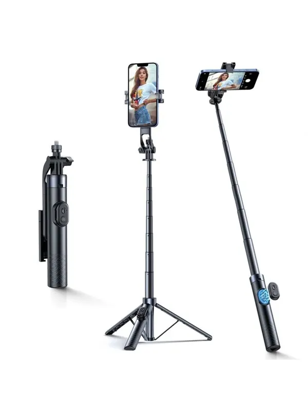 Wozinsky Selfie stick WC1Y30S telescopic tripod 1.3m with phone holder - black