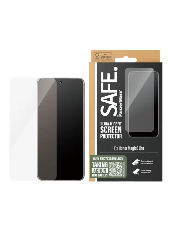 SAFE by PanzerGlass Screen Protector Honor Magic8 Lite | Ultra-Wide Fit