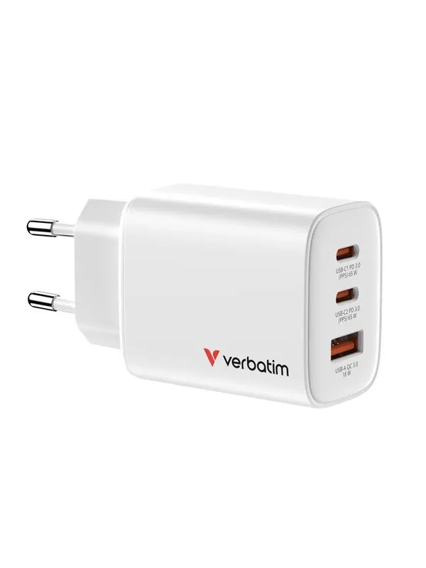 Verbatim Essentials GaN Charger 65W EU plug White