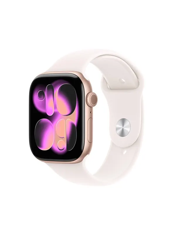 Apple Watch Series 11 GPS 46mm Rose Gold Aluminium Case with Light Blush Sport Band - M/L