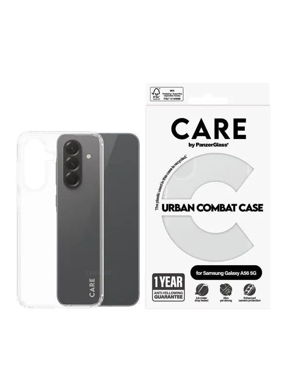 CARE by PanzerGlass Flagship Case Transparent Urban Combat w. Clear Frame Samsung Galaxy A56 5G