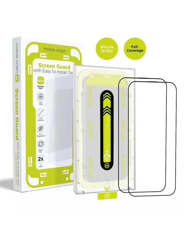 Mobile Origin Screen Guard with easy applicator - 2 pack -  iPhone 16 Pro