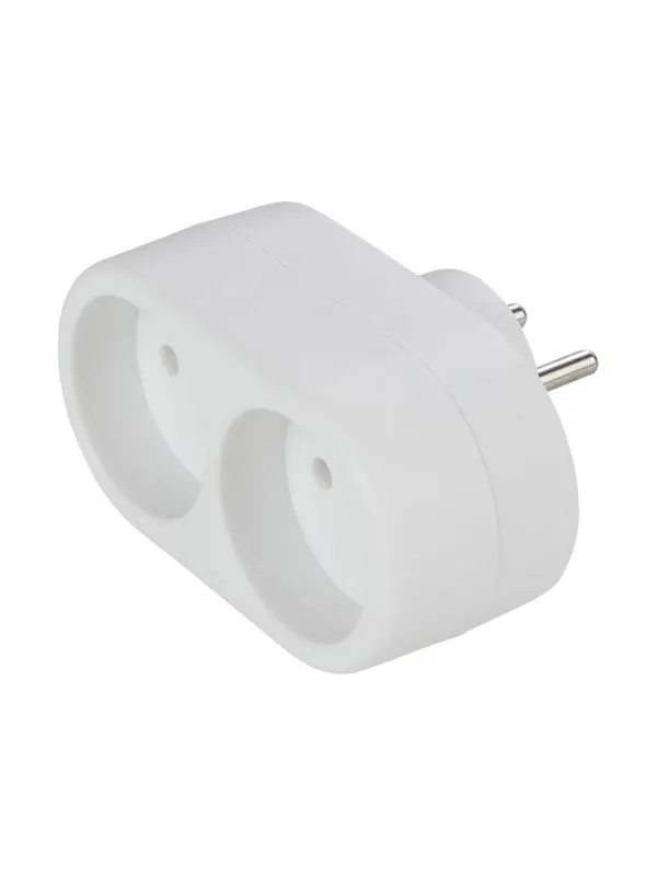 Gripo Socket with 2 outlets White