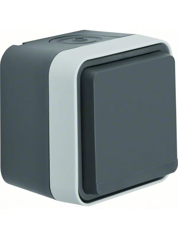Wexøe Schuko scoket outlet with hinged cover grey