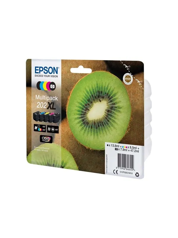 Epson Multipack 202XL - (Black Yellow Cyan Magenta Photo Black) Ink