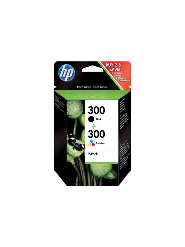 HP 300 / CN637EE - Combo Pack - Black - (Cyan Magenta Cyan) Ink - Bläckpatron Dye-based tricolour