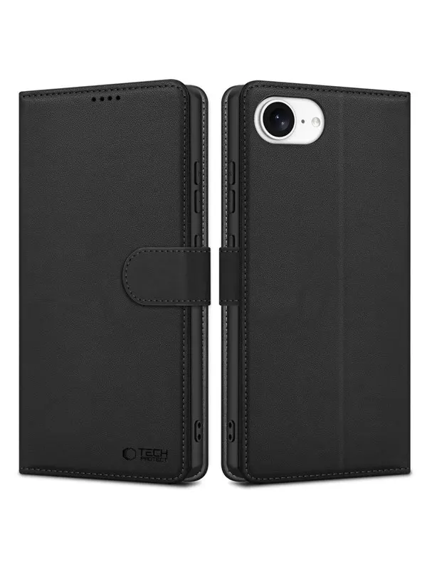 Tech-Protect Wallet Case for iPhone 16e / 17e - matt black
