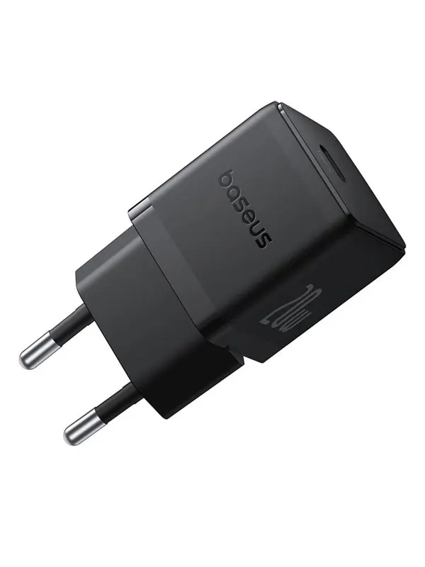 Baseus Palm 1C 20W Wall Charger (with Mini White USB-C 60W (20V/3A) 1m Cable) - Black