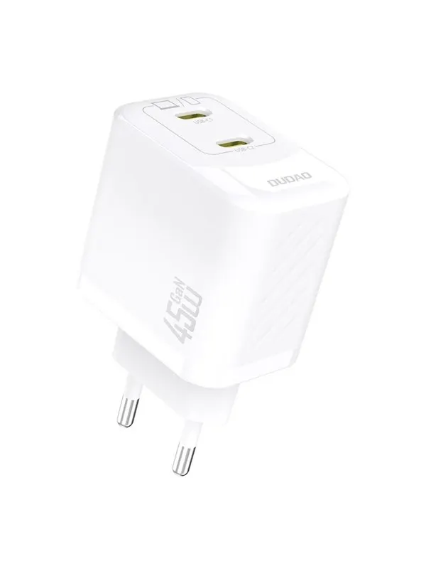 Dudao A28PEU PD 45W GaN 2xUSB AC Charger - White
