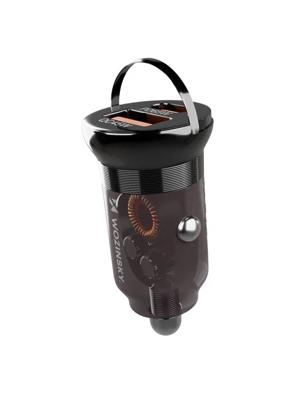 Wozinsky Car Charger 65W USB-C PD 65W / USB-A 45W QC 3.0 - Black