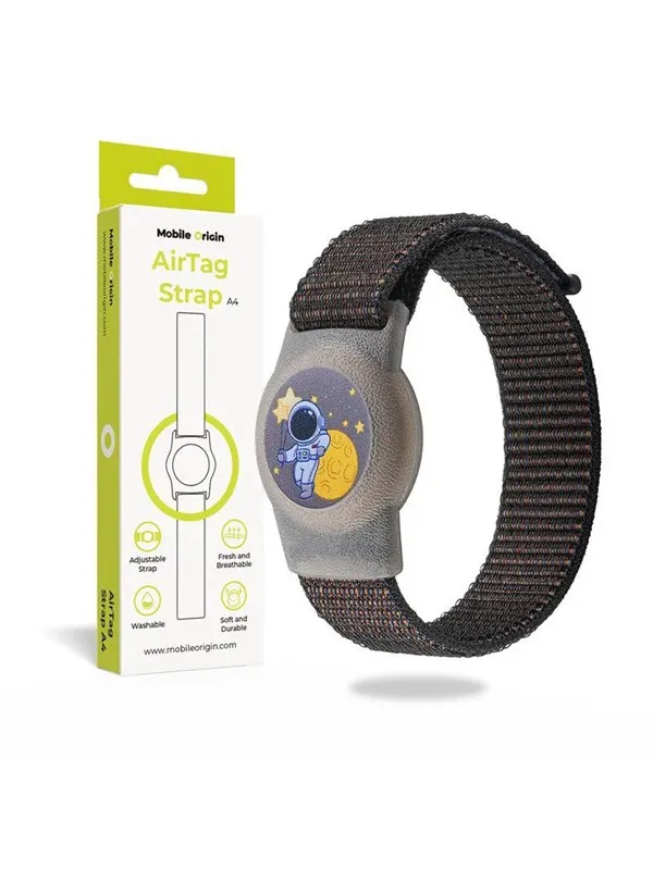 Mobile Origin AirTag Strap - black cosmonaut
