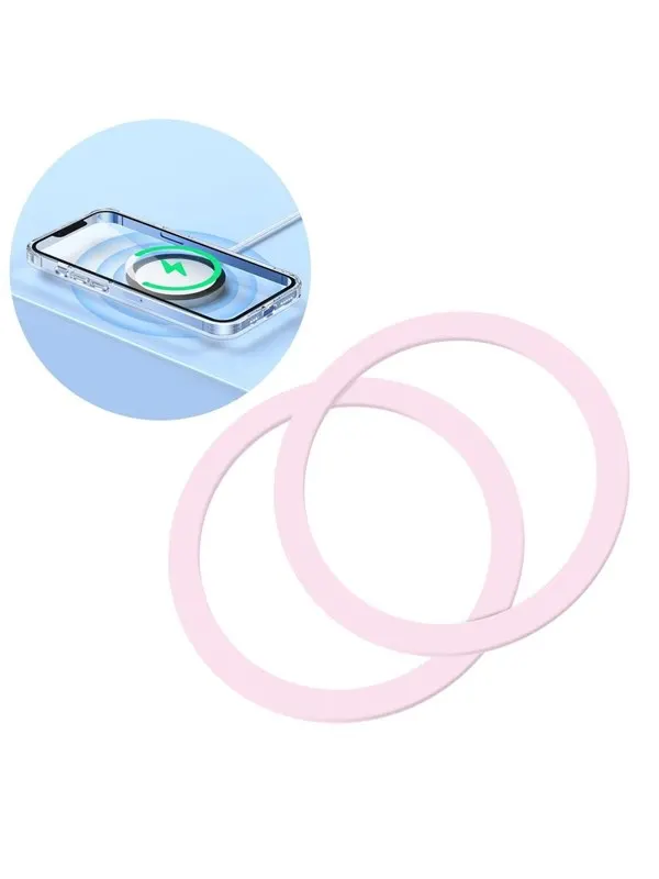 Joyroom set of metal magnetic rings for smartphone 2 pcs. pink (JR-Mag-M3)