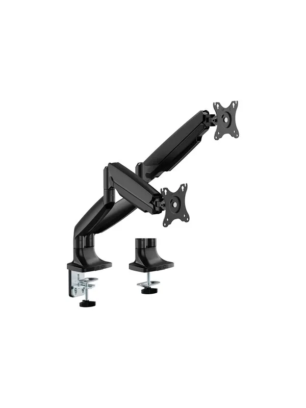 Deltaco mounting kit - for 2 LCD displays/ curved LCD displays - gas spring up to 16 kg - black