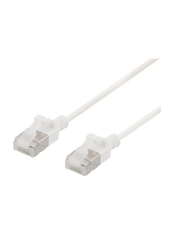 Deltaco patch cable - 30 cm - white - Vit - 0.3m