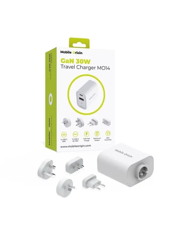 Mobile Origin GaN 30W Travel Charger MO14 - EU -USA -UK -AUS