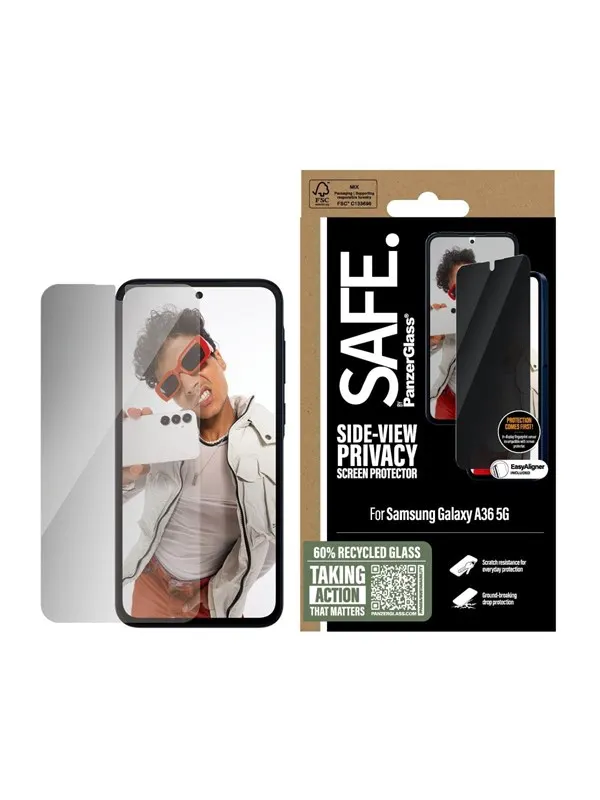 SAFE by PanzerGlass Privacy Screen Protector Samsung Galaxy A36 5G | Ultra-Wide Fit