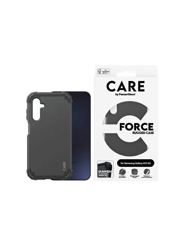 CARE by PanzerGlass Fashionable Case Black FORCE Samsung Galaxy A15 5G