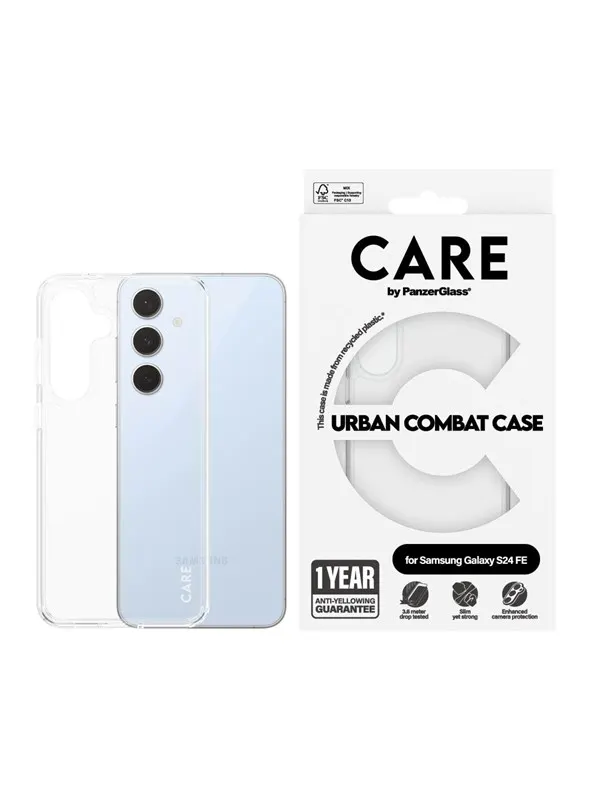 CARE by PanzerGlass Flagship Case Transparent Urban Combat w. Clear Frame Samsung Galaxy S24 FE