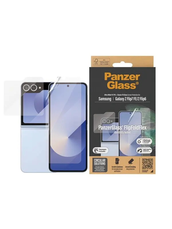 PanzerGlass Screen Protector Samsung Galaxy Z Flip7 FE | Flip6 | Glass &amp; Film