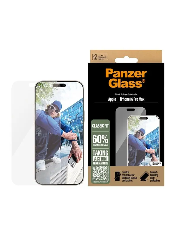 PanzerGlass Screen Protector iPhone 16 Pro Max | Classic Fit