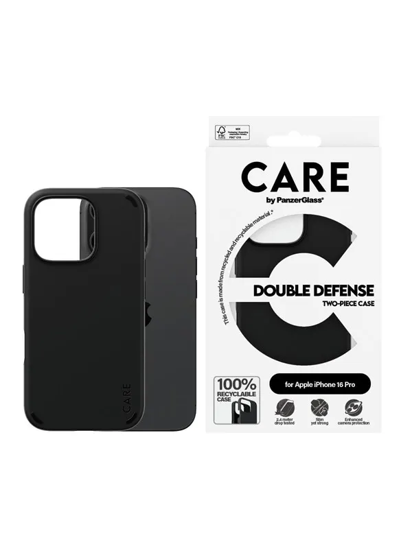 CARE by PanzerGlass Case Feature Double Defence Black iPhone 16 Pro